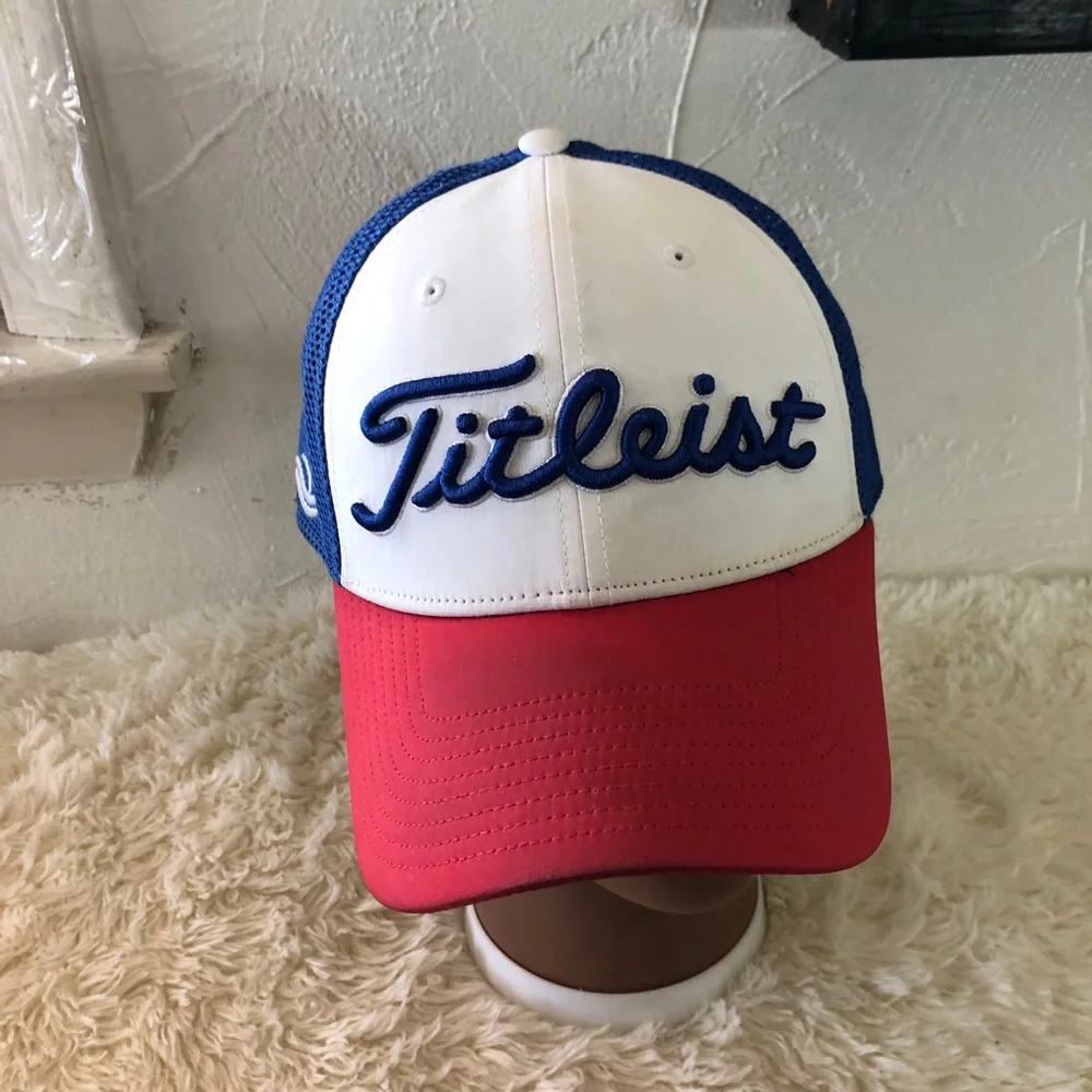 Titleist Tour Performance Mesh Golf Hat Red, White, and Blue Cap